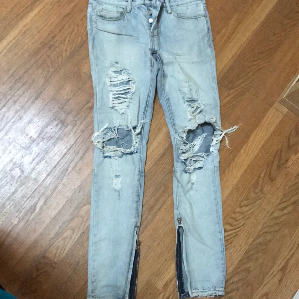 Light wash ripped jeans